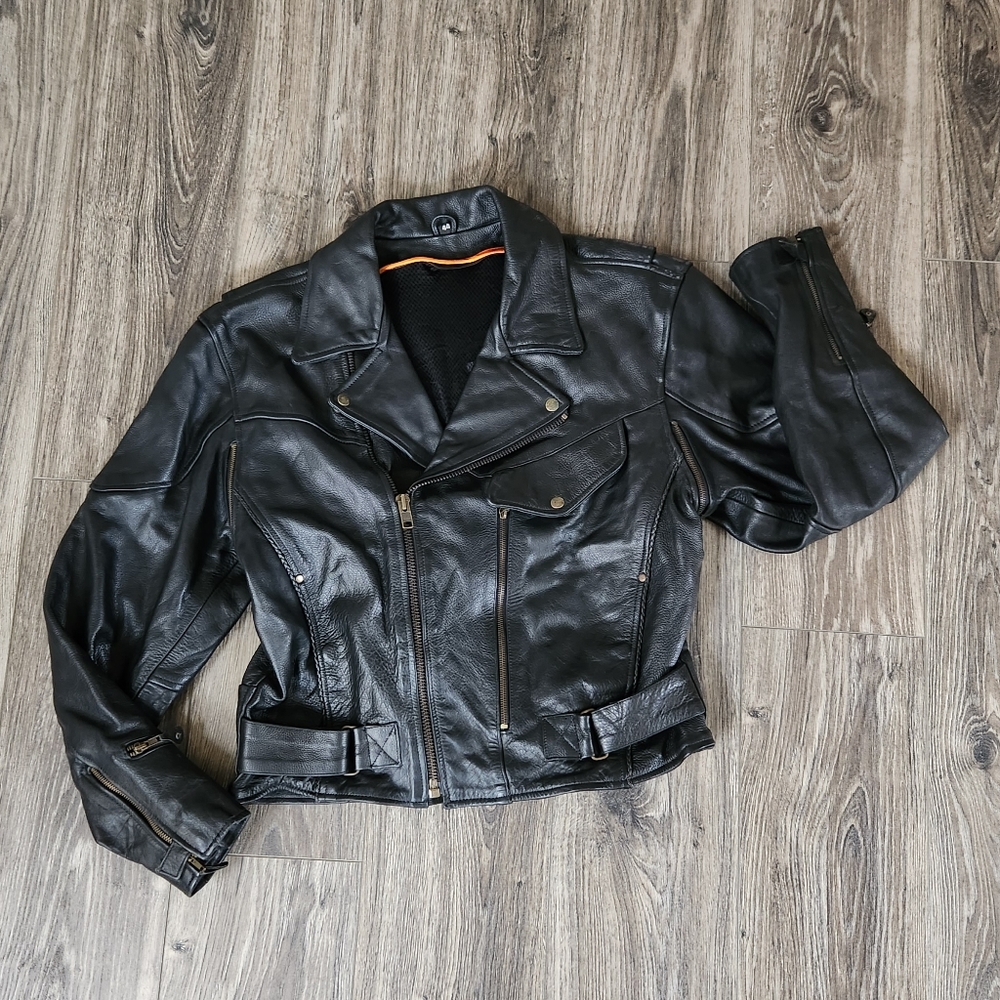 Genuine Leather European Moto Jacket
